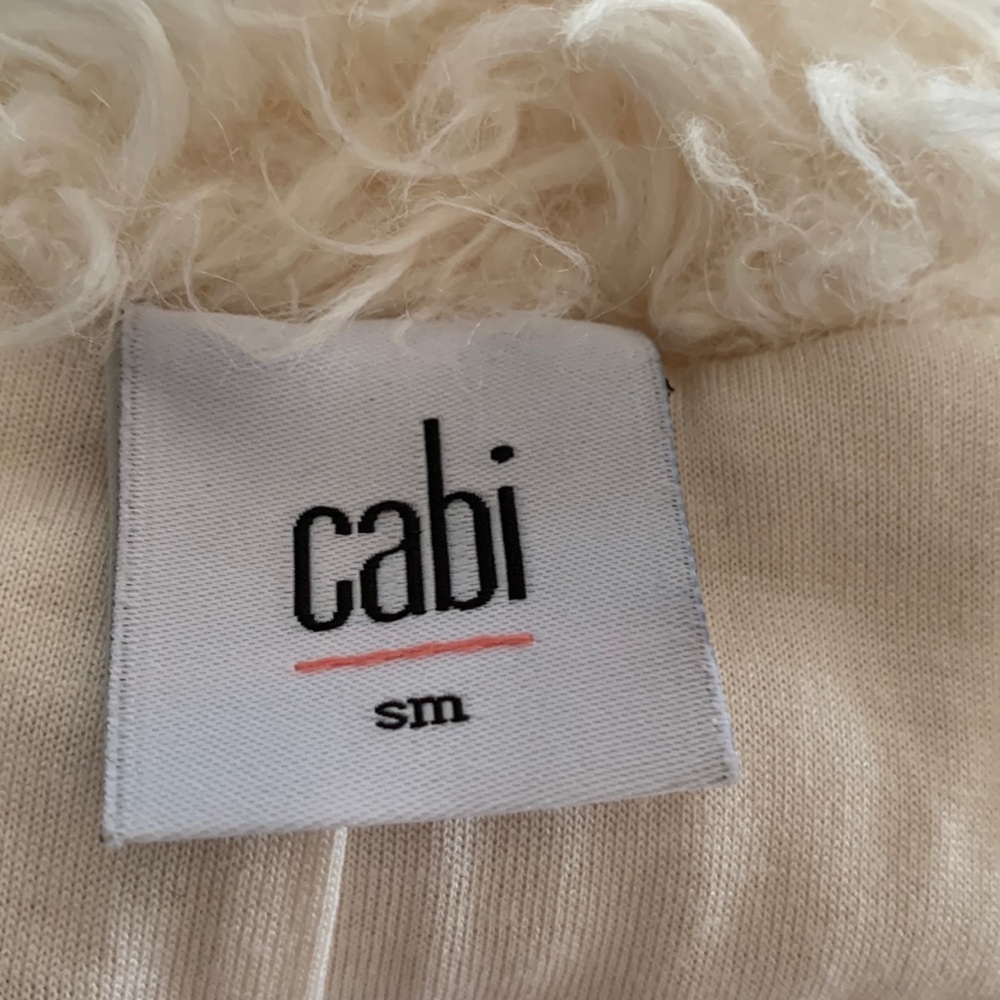 CAbi 3024 Furry Furry Plush Ivory Jacket size SM - Picture 6 of 8